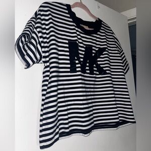 Black and White Striped Kids Shirt